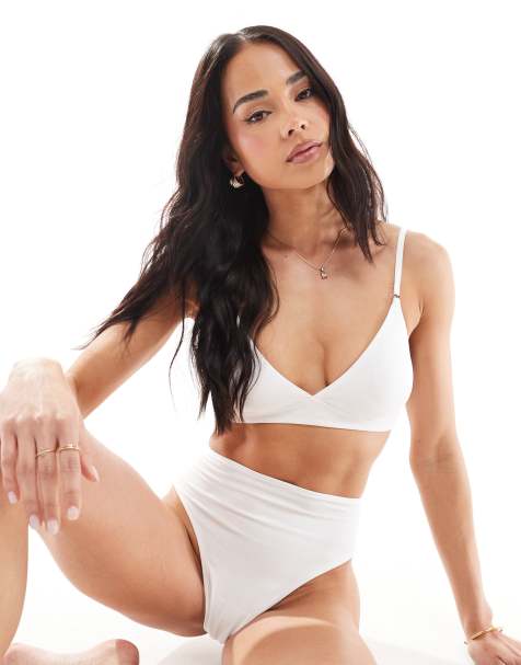 Lindex cotton soft bra in white - view 1