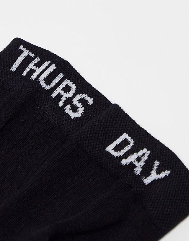 Lindex days of the week crew sock 7 pack in black CE7232