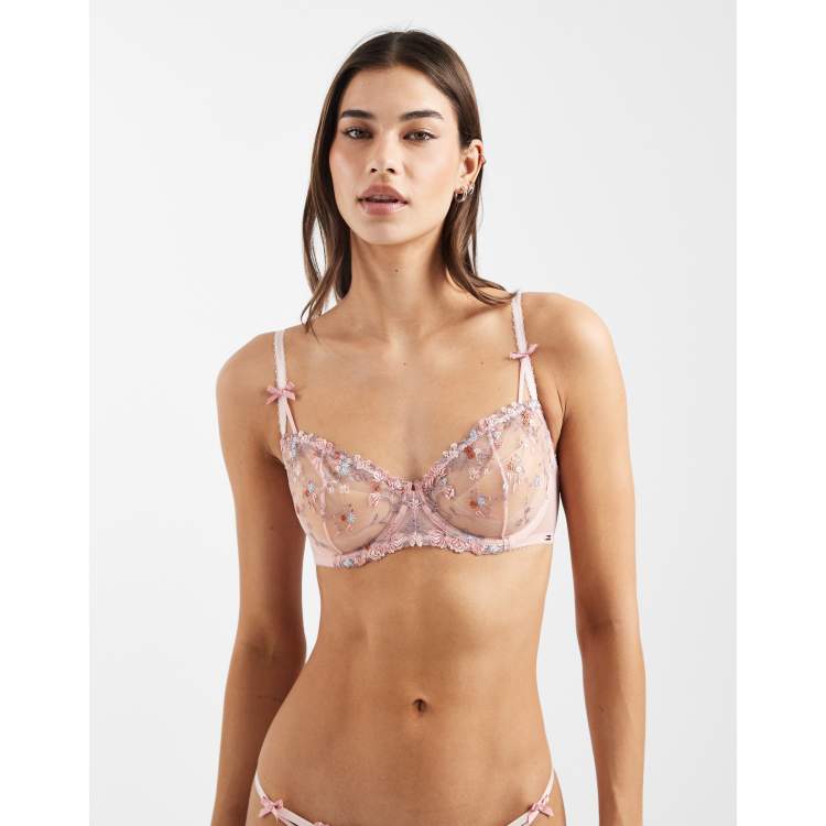 Lindex Ella M floral embroidery non padded underwire balconette