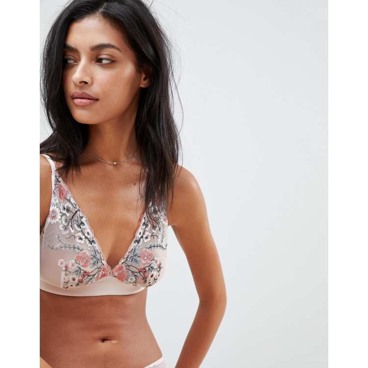 Lindex Ella M Juliana Floral Applique Triangle Bra