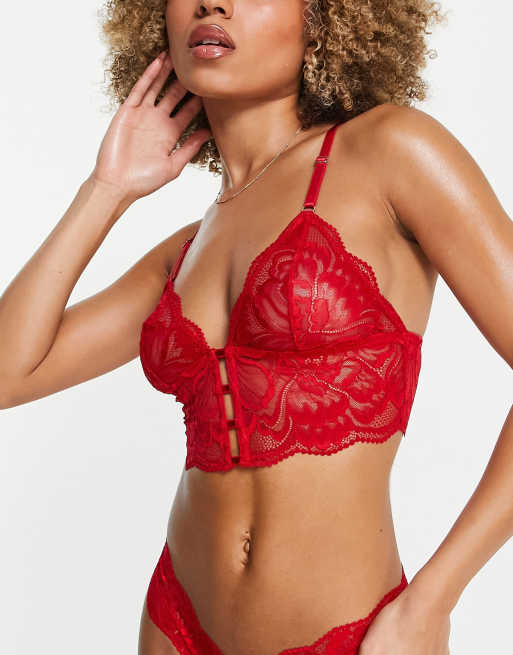 Lindex – Elsa – Svart, skir spets-bralette i lång modell med band baktill, 3 av 4
