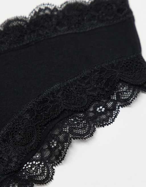 Lindex Emelie 3 pack lace trim brazilian in black, 4 of 4