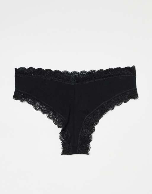 Lindex - Emelie - Confezione da 3 brasiliane nere con finiture in pizzo, 2 di 4