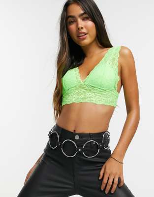 lime green lace bralette