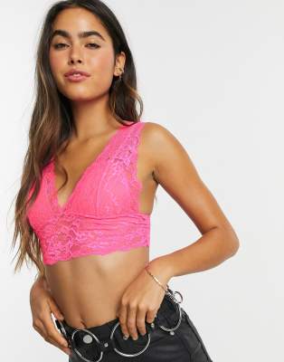 neon pink bralette top