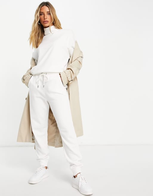 Lindex Exclusive Karen cotton fleece turtle neck lounge sweat in off white - WHITE, 4 of 4