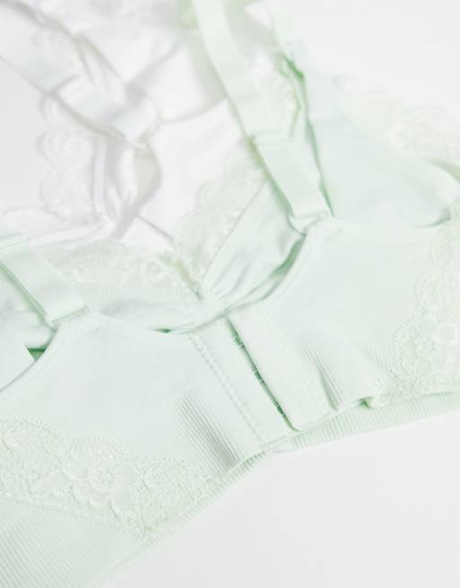 Lindex - Exclusive Mom - Set van 2 naadloze borstvoedingsbh's in wit en aqua, 4 van 4
