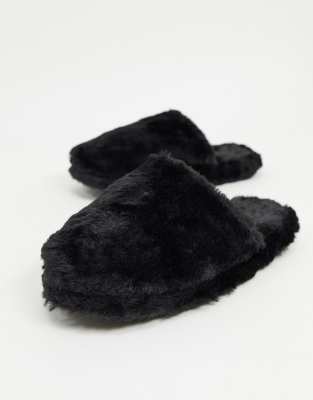 black slip on slippers