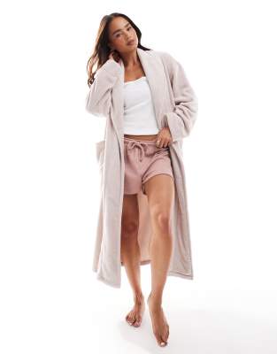 Lindex - Fleece-Bademantel in Braun