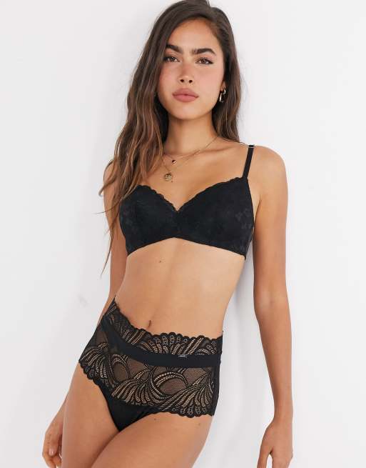 Lindex Flirt Emelie lace non wire bralette in black