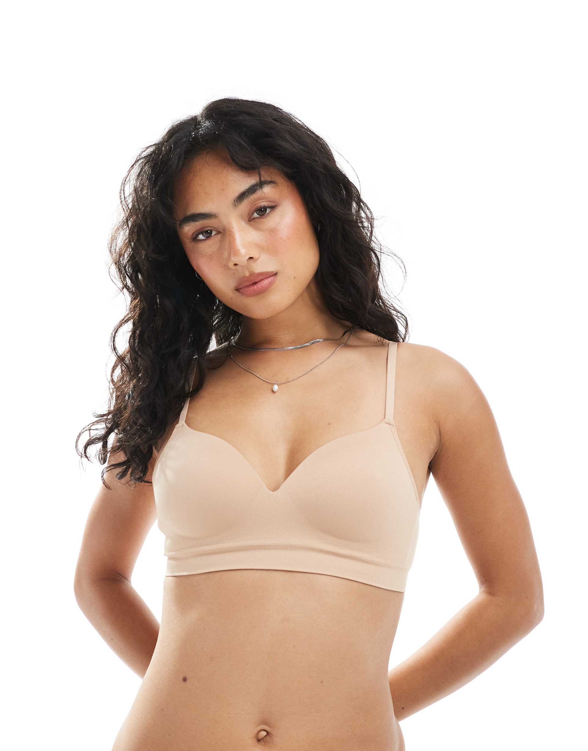 lindex flora seamless bra in beige