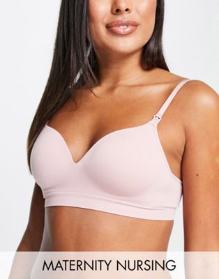 Lindex Flora seamless moulded push up nursing bra in pink  - ASOS Price Checker