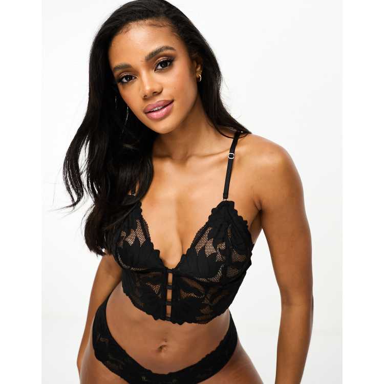 Generic Women Lace Bra Strappy Bralette X Form Bandeau XXL