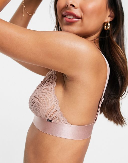Lindex Giovanna sheer lace triangle bralet in pink