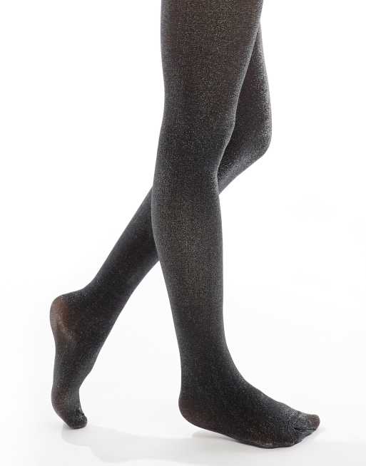 Lindex – Glitzer-Strumpfhose in Silber, 40 DEN, 2 von 4