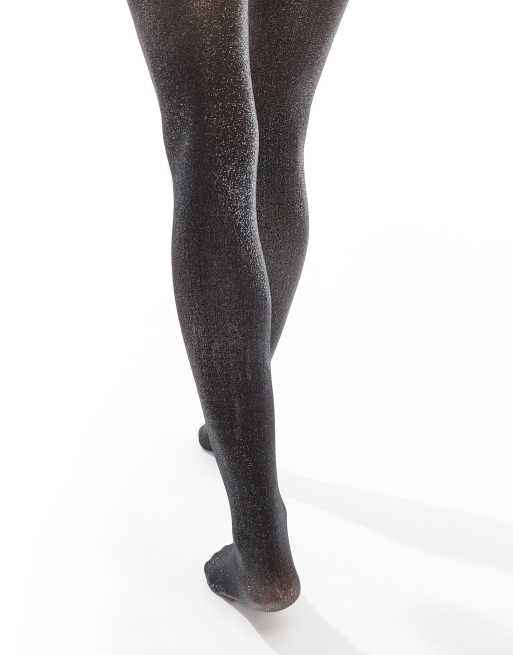 Lindex – Glitzer-Strumpfhose in Silber, 40 DEN, 3 von 4