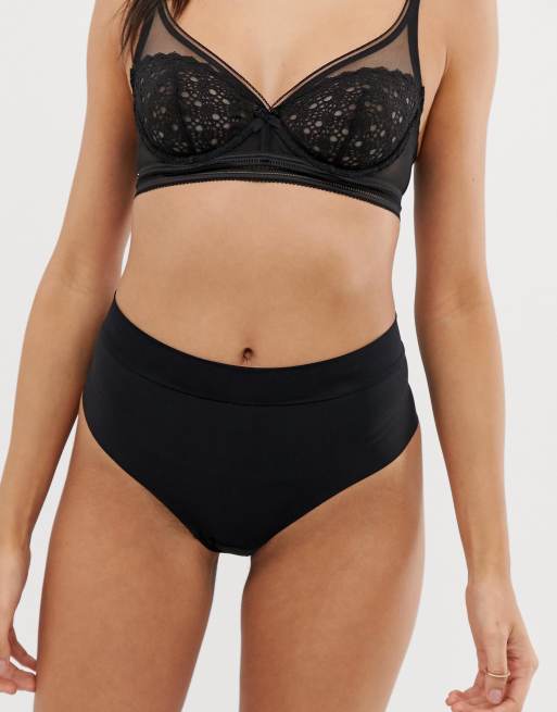 Lindex invisible high waist thong in black, 3 of 4