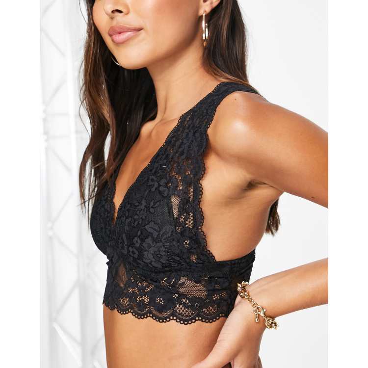 Black lace hot sale bralette top