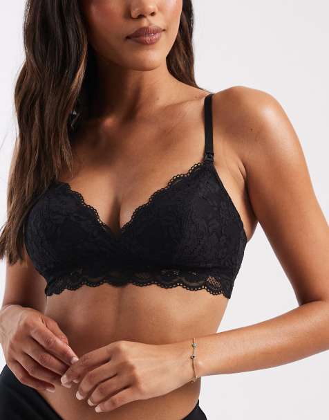 Lindex - Iris - Reggiseno per l'allattamento nero con bordi smerlati - view 1