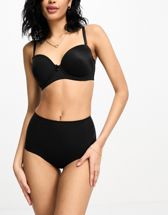 ASOS DESIGN 2 pack seamless bra with strapping in mink & black-Multi
