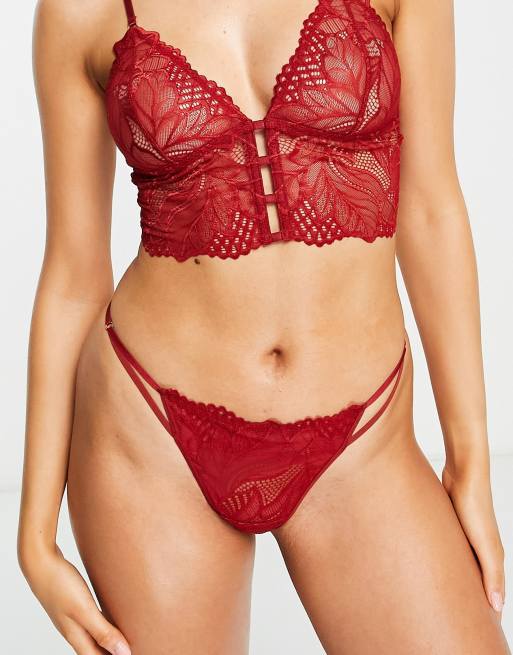 Sous vetement en dentelle rouge hot sale