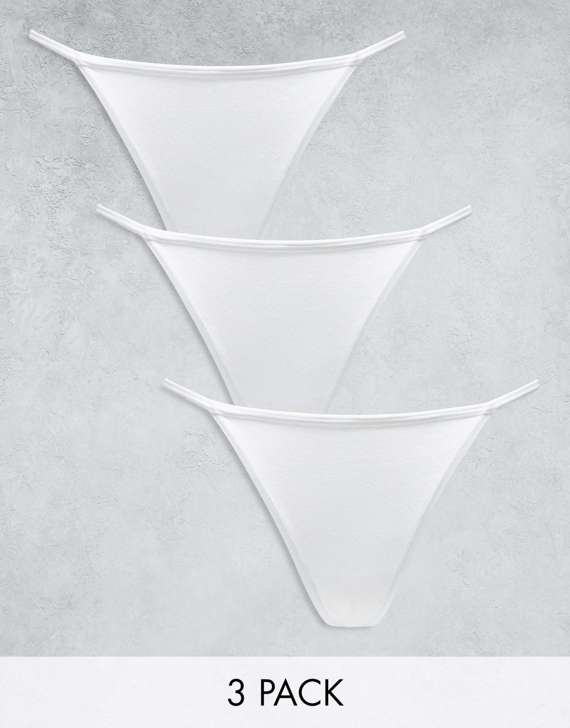lindex jennie 3 pack cotton thong in white
