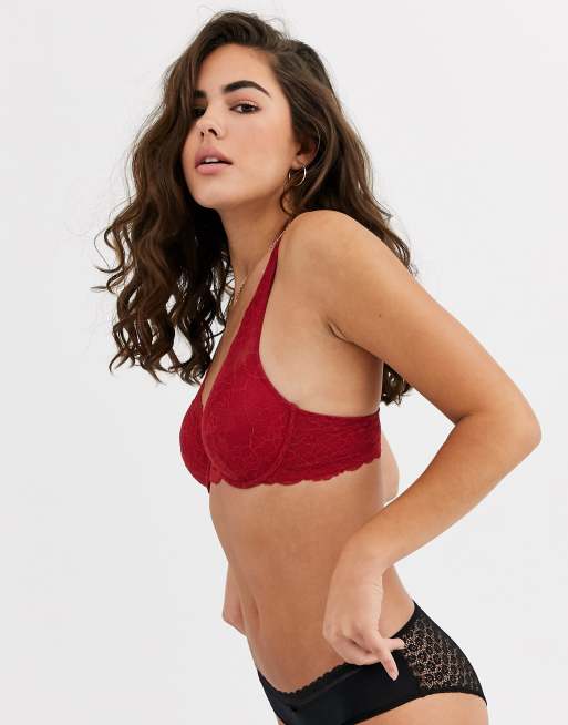 Lindex – Lce Love Emelie – Röd spetsbehå med hög över kupkant - RED, 4 av 4