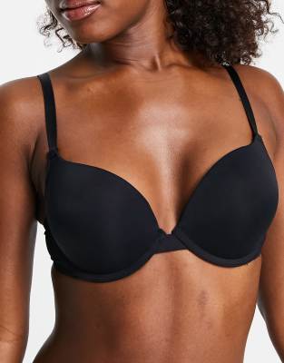 Lindex Lindex Linnea maximum push-up effect plunge bra in black