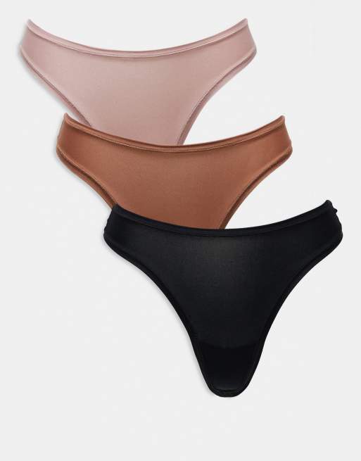 Lindex - Lot de 3 strings stretch - Multicolore