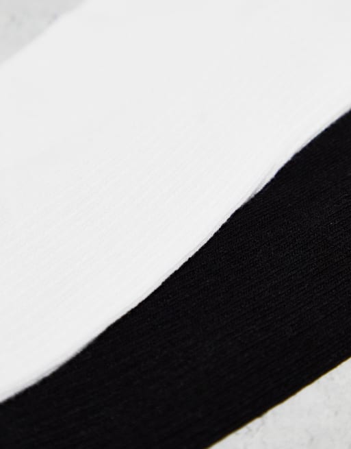 Lindex - Lot de 4 paires de chaussettes de sport à bord ondulé - Noir et blanc, 2 de 4