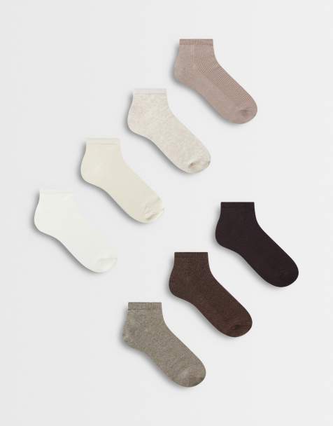 Lindex - Lot de 7 paires de chaussettes côtelées variées - Tons neutres - view 1