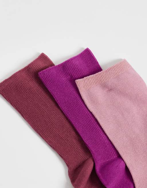 Lindex - Lot de 7 paires de chaussettes côtelées variées - Violet et gris, 3 de 3