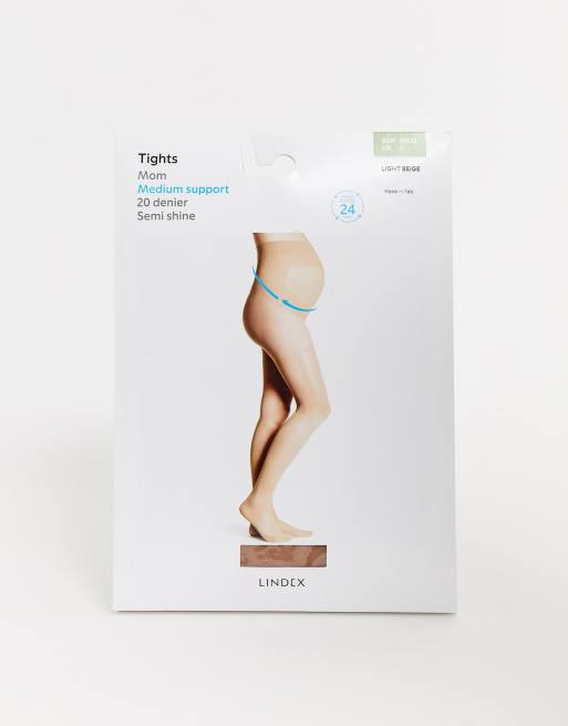 Lindex – Mammakläder – Ljusbeige halvglansiga tights i 20 denier, 3 av 3
