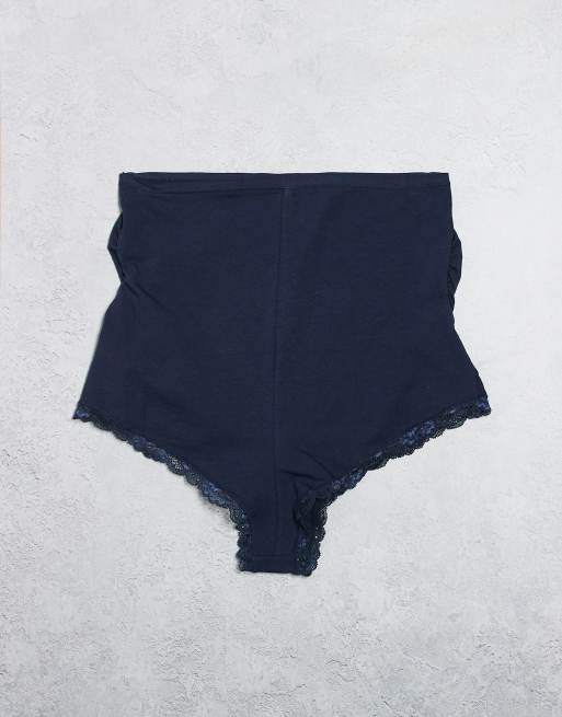 Lindex – Mammakläder – Vita, blå och pointellestickade brazilian-trosor, 3-pack, 3 av 3