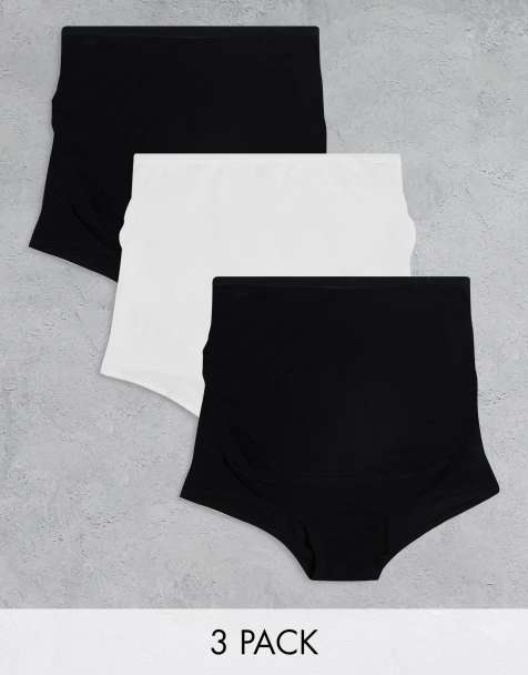 Lindex Maternity 3 pack briefs in black and white - view 1
