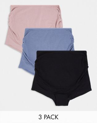 Lindex Maternity 3-pack briefs in black, pink and grey