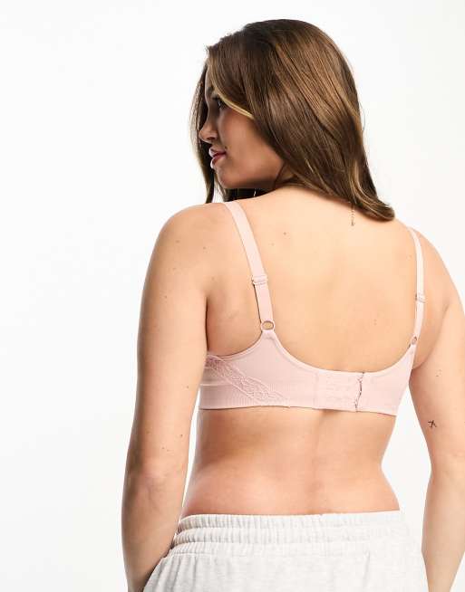 Lindex Maternity – MOM – 2er-Pack nahtlose BHs aus Spitze in Rosa und Schwarz, 2 von 4