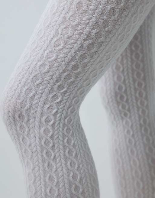 Lindex medias mini de punto de ochos en blanco, 3 de 3