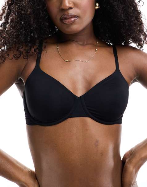 Lindex - Micro T-shirt-bh met beugels zonder vulling in zwart - view 1