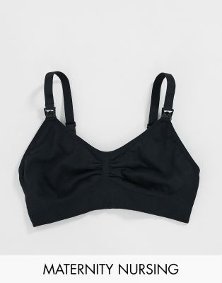 Lindex Lindex modal seamless rib nursing bra in black