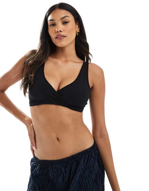 Lindex MOM 2 pack wrap nursing bralet in black, 3 of 4