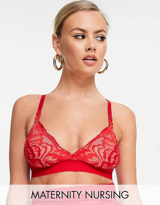 Lindex MOM elsa lace lingerie set in red