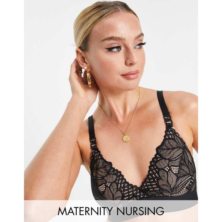 Bras for Backless Dresses Women Plain Color Ribbed Adjustable Strap Fitted  Maternity Nursing Bra