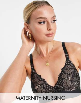 Lindex - MOM - Jasmin - Still-Bustier aus Spitze in Schwarz