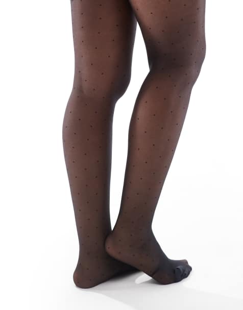 Lindex – MOM – Mammakläder – Svarta, prickiga tights i 20 denier - view 1