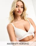 [Lindex] Lindex MOM Maternity elastic nursing bra in white L White