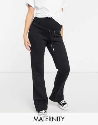black flare sweatpants