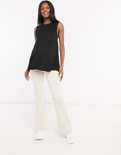 Lindex - MOM - Rose - Lounge-joggingbukser med svaj i beige og børstet bomuld, 4 af 4