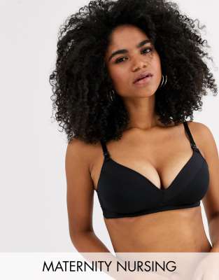 Lindex moulded nursing bra-Black