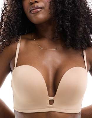 Lindex - Multifunktionaler Push-up-BH in Beige mit tiefem Ausschnitt und Wattierung-Neutral